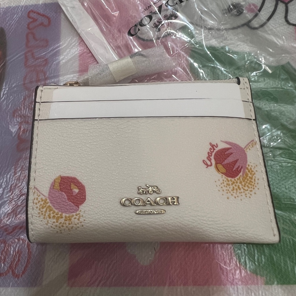 COACH Mini Skinny Id Case With Pop Floral Print